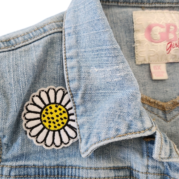 GB Girls Patch Light-Wash Jean Jacket / Size 6X - Picture 7 of 15